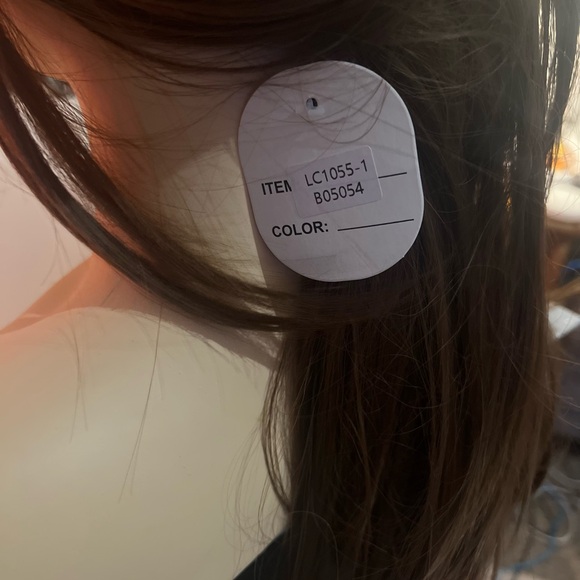 Brunette Shadow root human blend wig, long bangs. Layers tapered to face - Picture 13 of 13